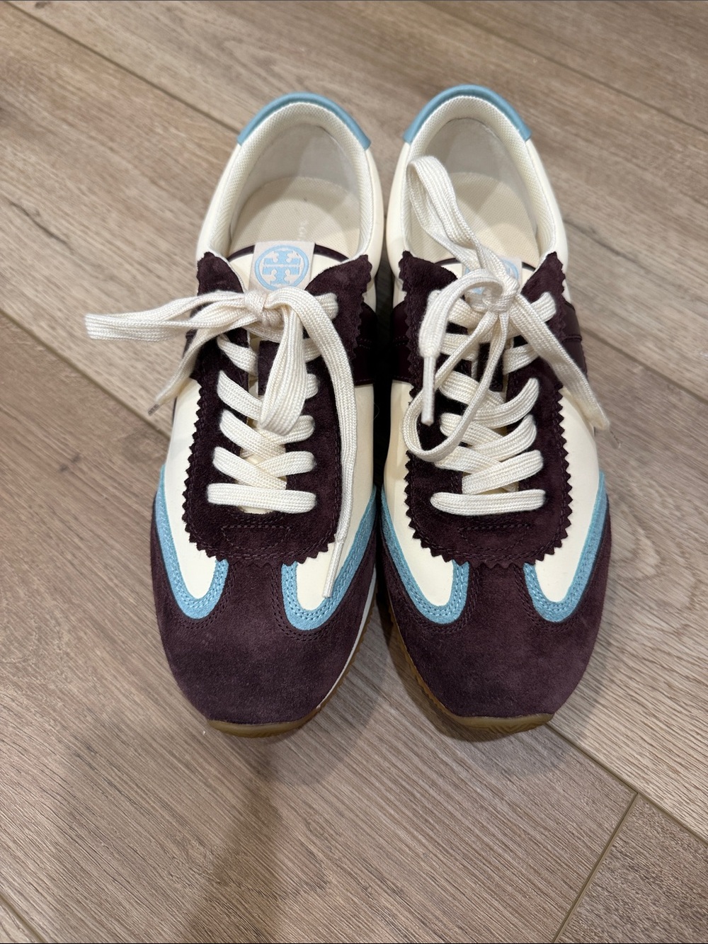 Tory Burch Hank Suede & Leather Two-Tone Sneakers